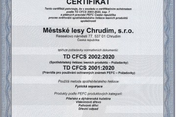 certifikát PEFC