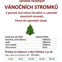 Prodej vánočních stromků 2022