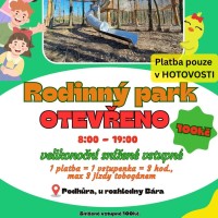 Rodinný park Podhůra otevřeno od 17.4.