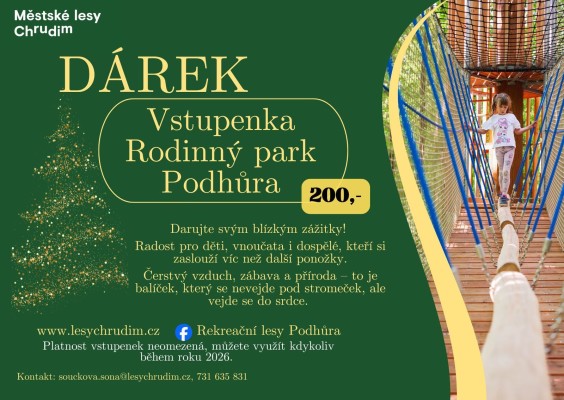Vánoční dárek pro děti a vnoučata? Vstupenka na Rodinný park Podhůra!