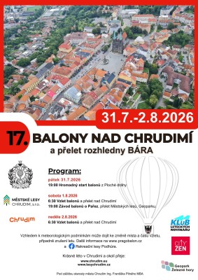 17. ročník Balóny nad Chrudimí 31.7. - 2.8.2026